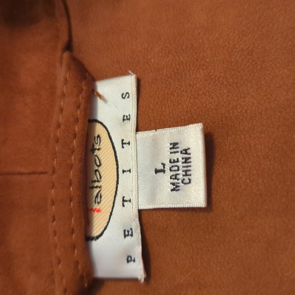 Talbots petite brown camo leather coat - Picture 9 of 9